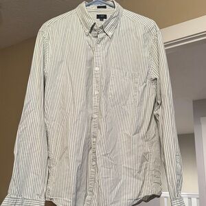 J. Crew Green Striped Button-Down Shirt